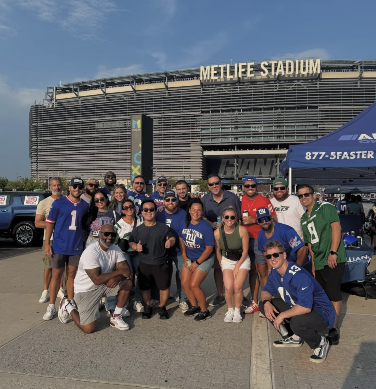 The Alliance Orthopedics team hosting friends at the NY Giants vs NY Jets Game at MetLifeStadium