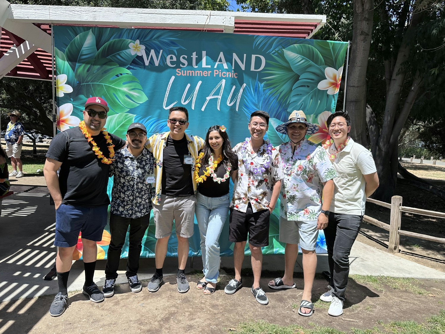 WLG employees at the annual summer picnic. Each year, the theme is different, with exciting prizes and games for all.