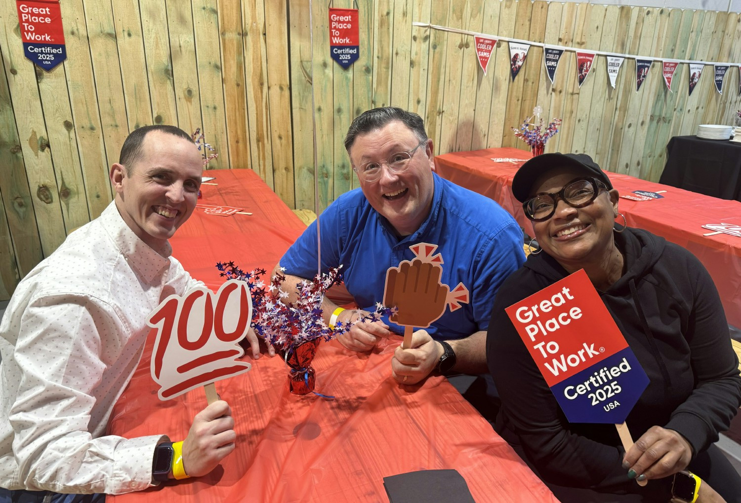 Team members celebrate PSCU’s Great Place to Work certification at Kudos Taproom and Fieldhouse.
