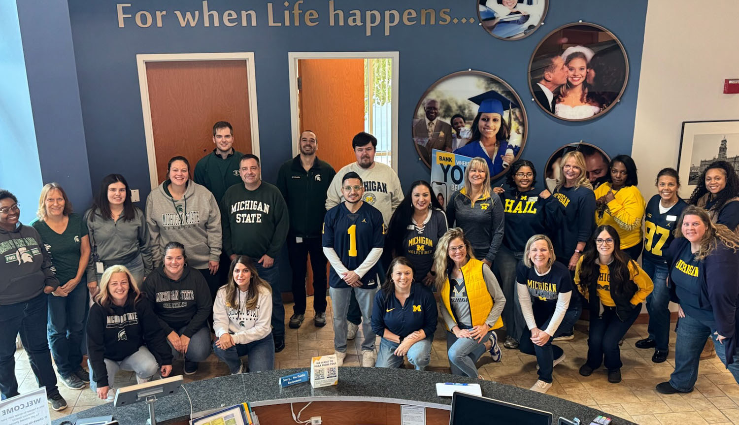 U of M vs. Michigan State Rivalry Day for charity.