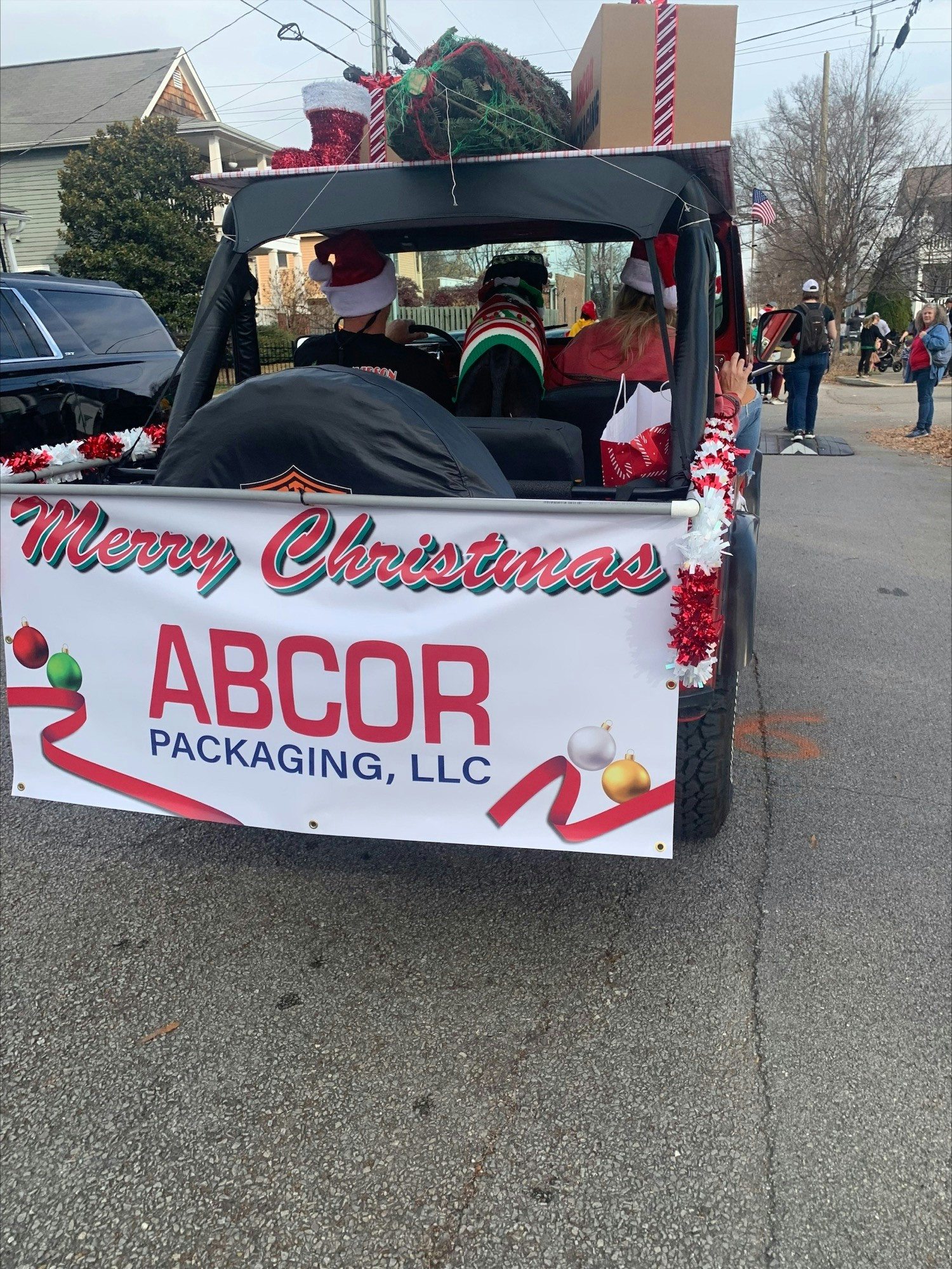 Our Christmas parade banner 