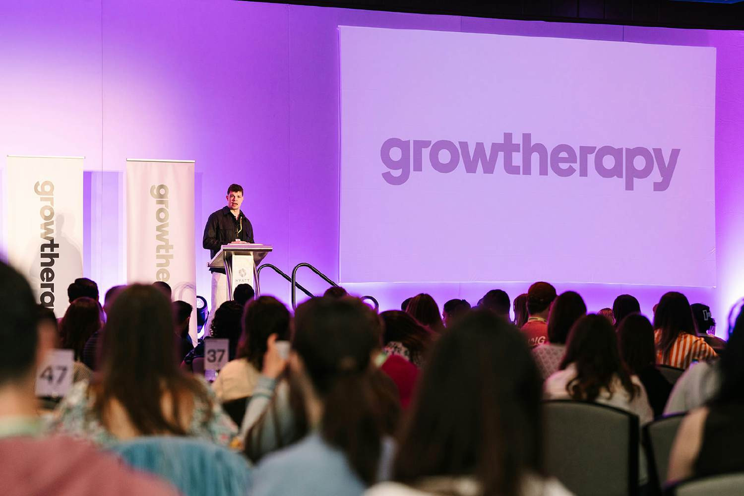 CEO, Jake Cooper, delivering the welcome address at the Grow Therapy 2025 offsite.