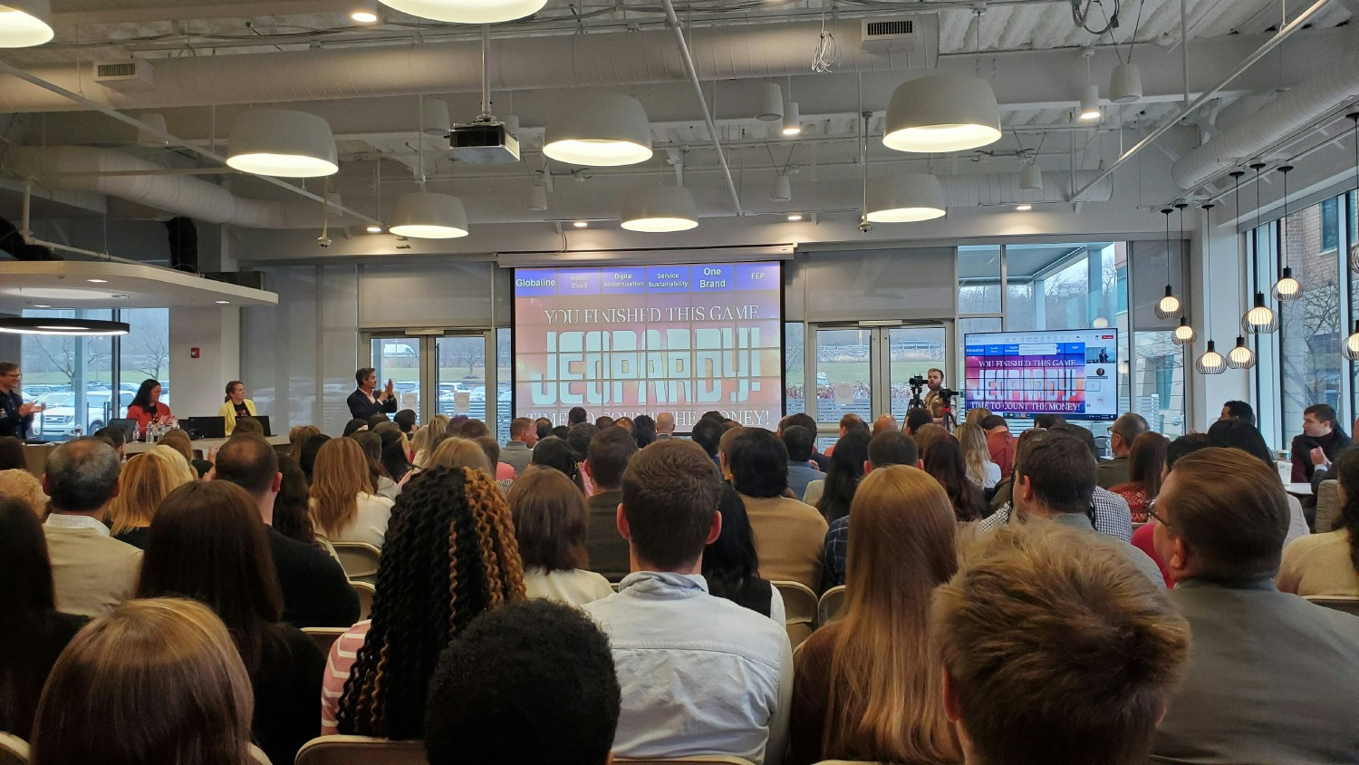 We take work seriously, but we also have fun! We bring games to our Town Halls to increase engagement and retention.