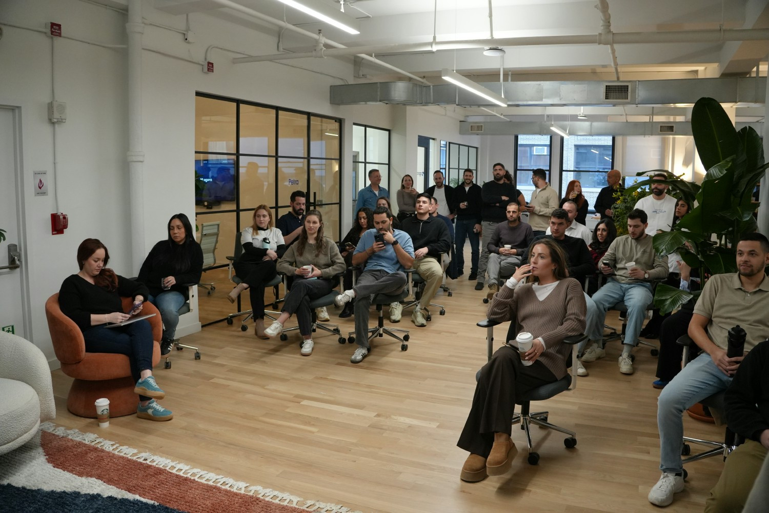 Team session collaborating on a Zoom call with our international offices