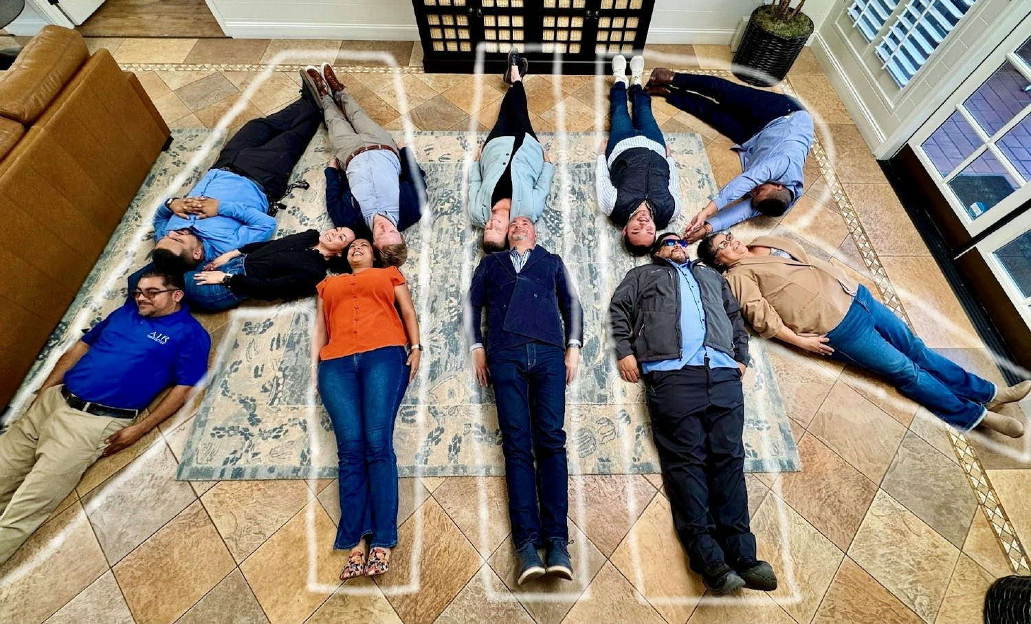 AIR teammates in San Diego show their AIR spirit and team collaboration by forming the word “AIR” in the office.
