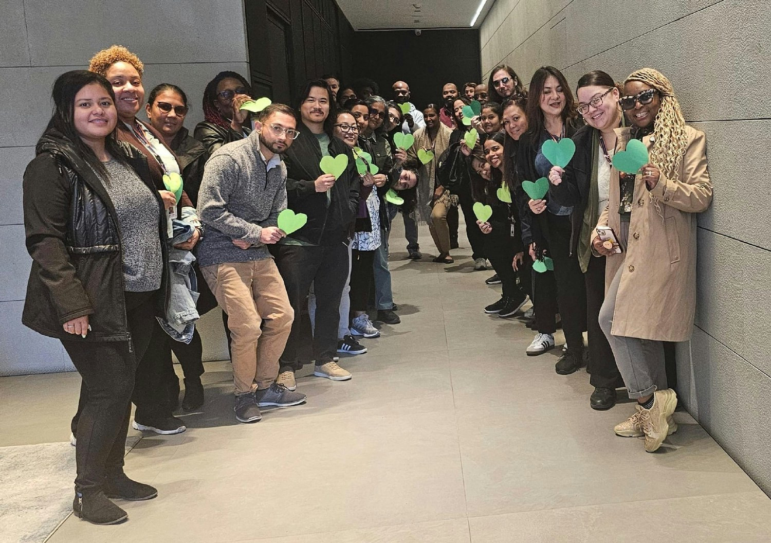 The NY team observed World Mental Health Day with a talk by a certified staff, a group photo, a walk, and green hearts a