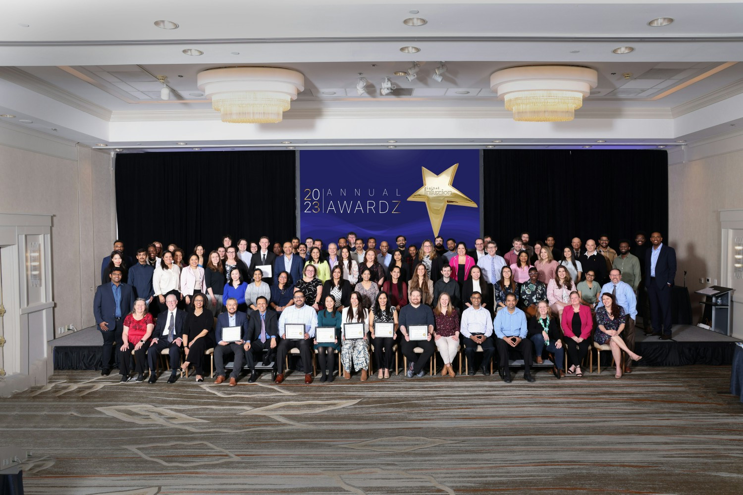 Company photo of our employees at our 2023 Annual Awards ceremony. Was great to have an off-site location to celebrate