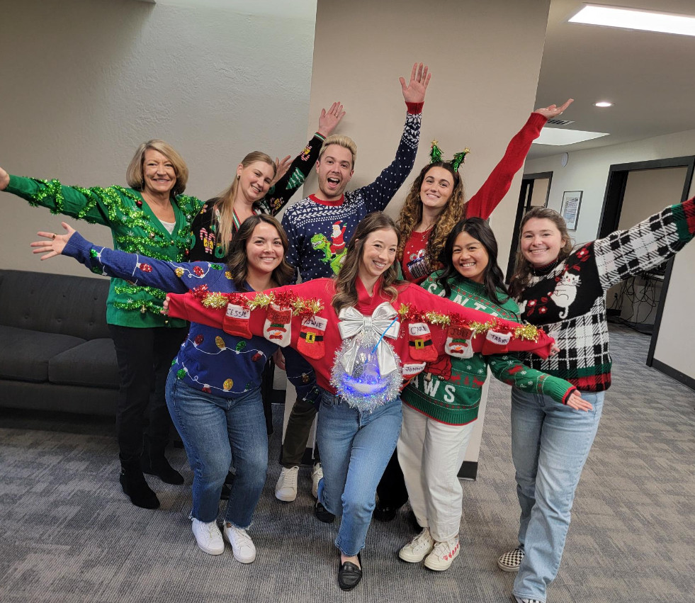 Best Team Sweaters! The Property Operations Team is excited for the festivities!