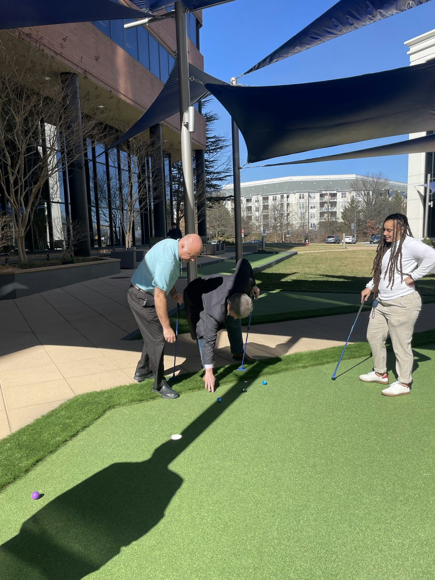 Such a competitive group.  Everyone loves golf!