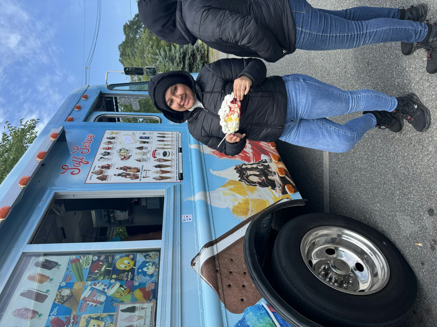A member of our hard-working production team enjoying some ice cream on a hot summer day.