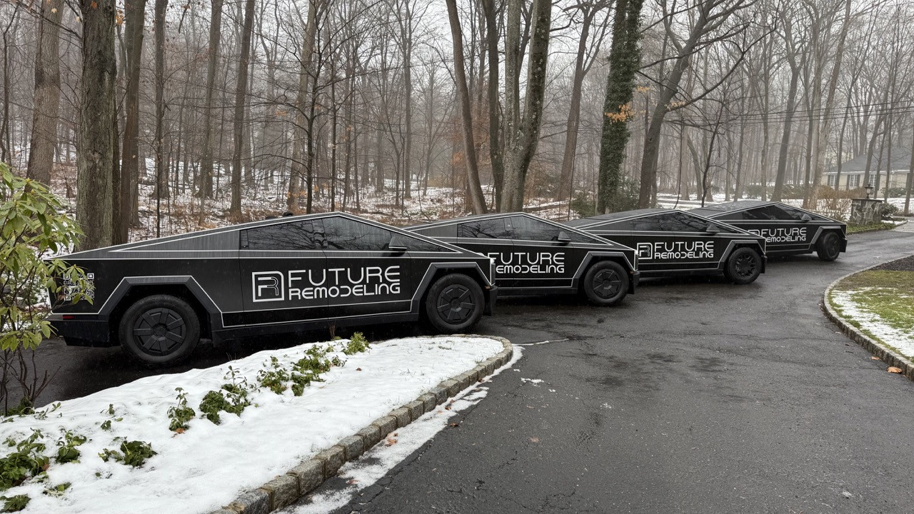Production team unveils new Cyber Truck Fleet. 