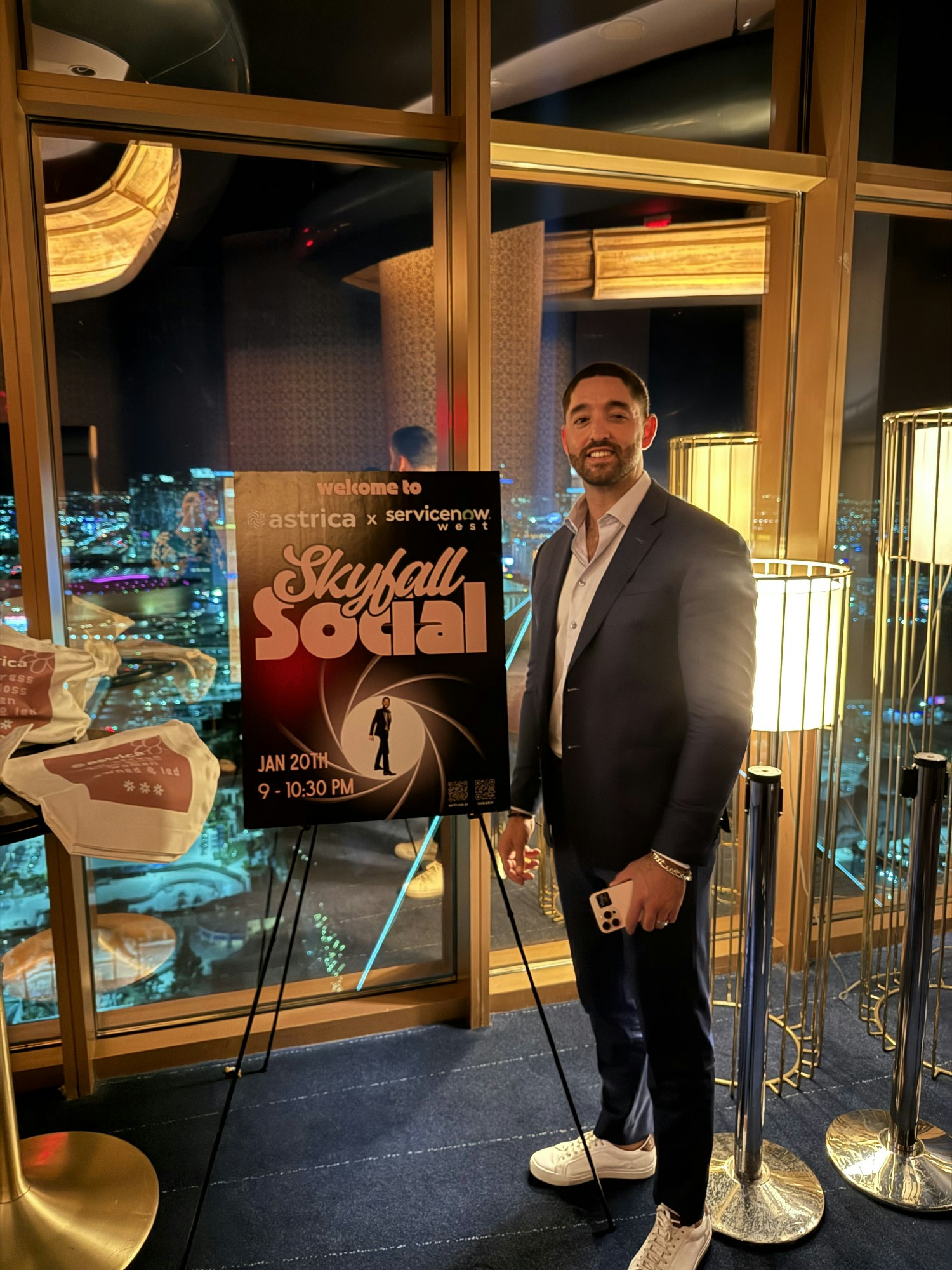 We keep it interesting. We surprised our Alec, our Head of Sales, by putting his face on a 007 themed event poster