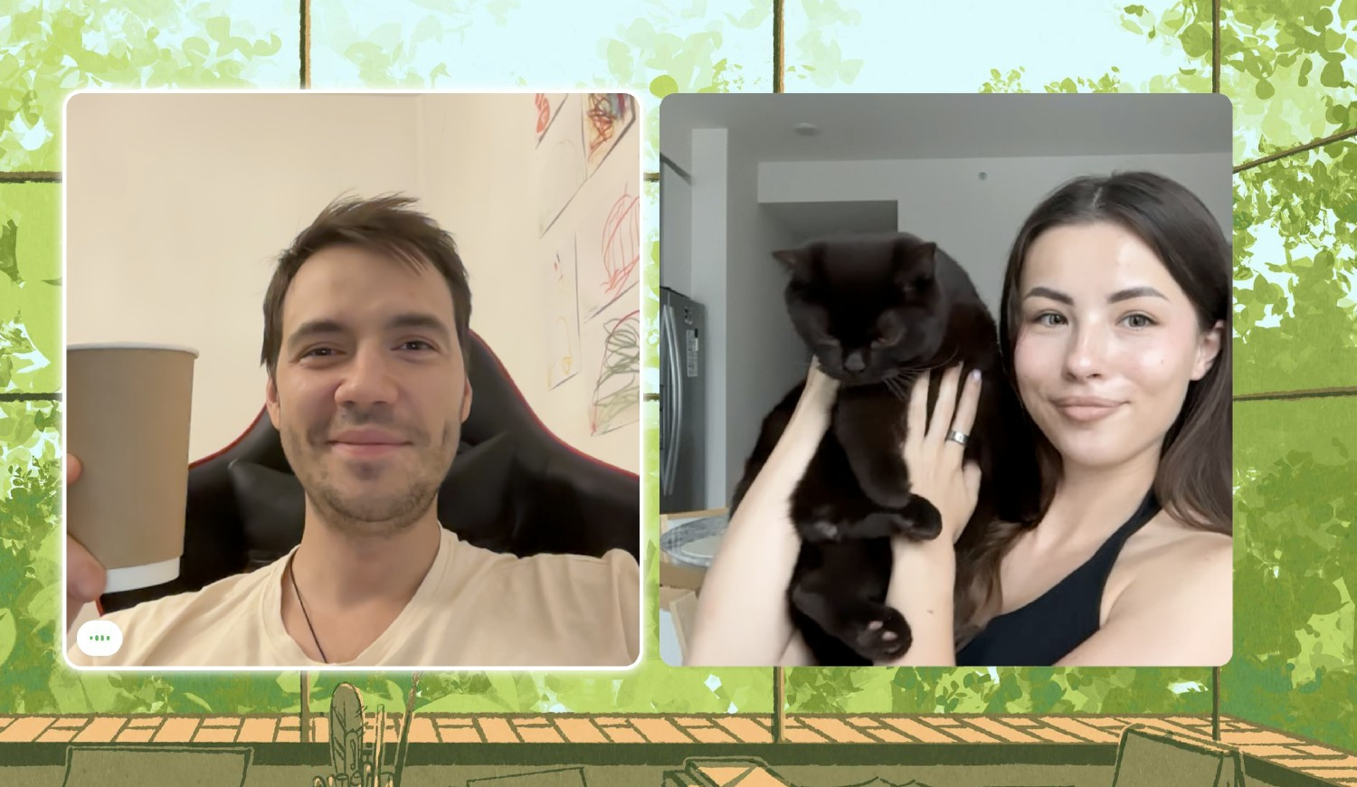 Randomly paired for 30 minutes of virtual coffee, and somehow a cat always steals the show.