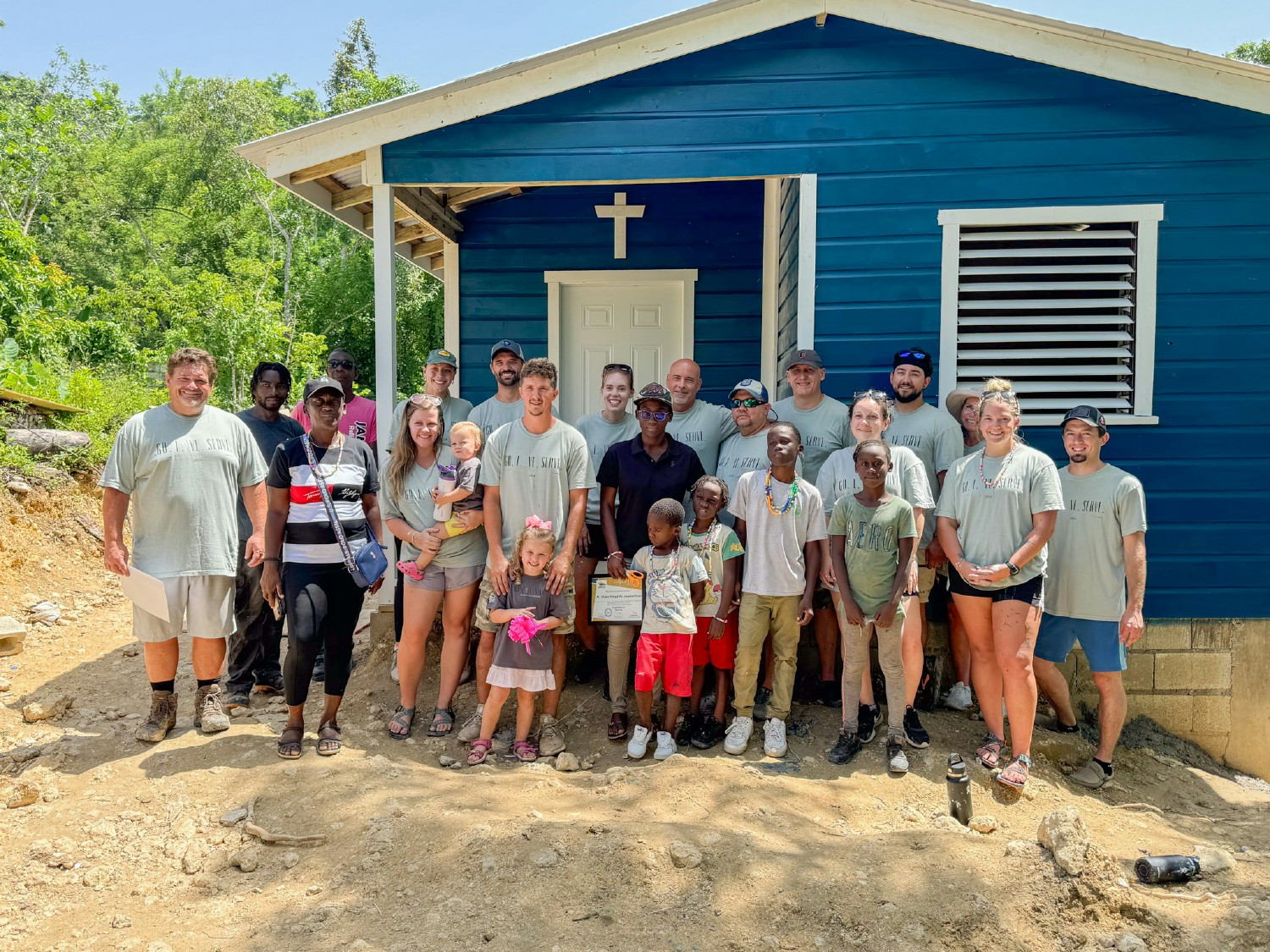 We build houses in Jamaica each year, we take a group of employees to serve the Jamaican families and to give back.