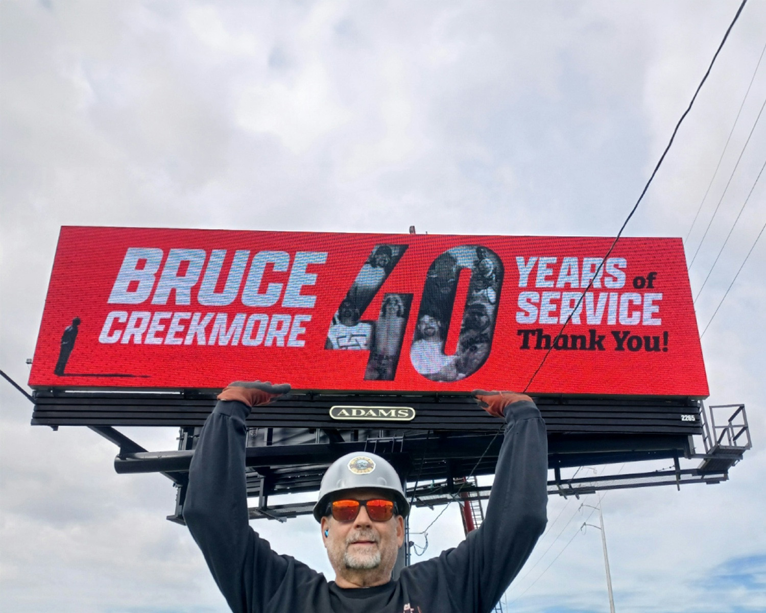 Our Assistant Operations Manager in Norfolk, Virginia celebrating an incredible milestone — 40 years with Adams!