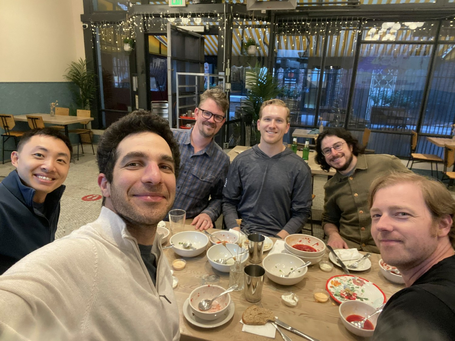 San Francisco Freedos out to dinner together. 