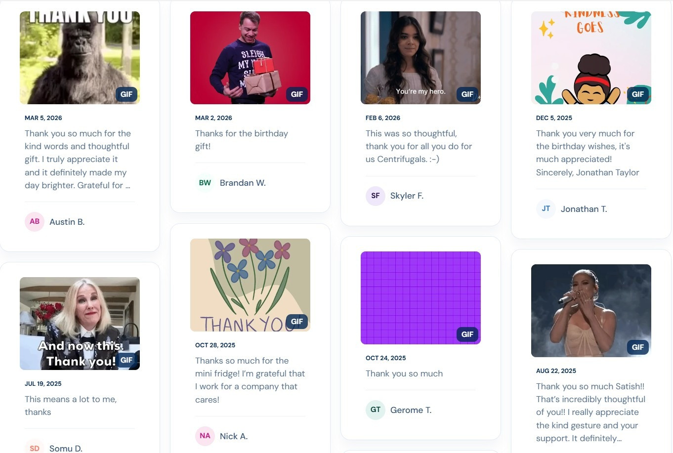 Employee Gratitude Wall