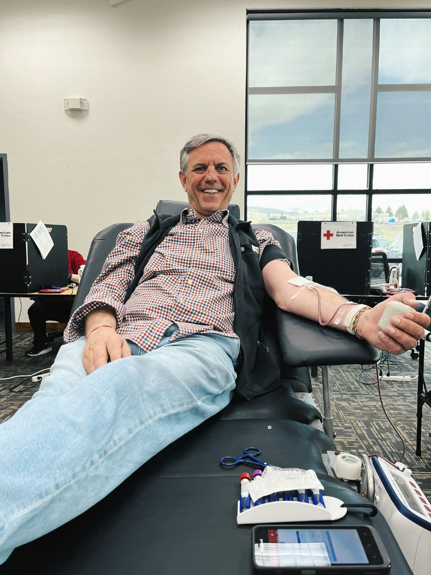 We donate blood multiple times a year and open it to the community. 