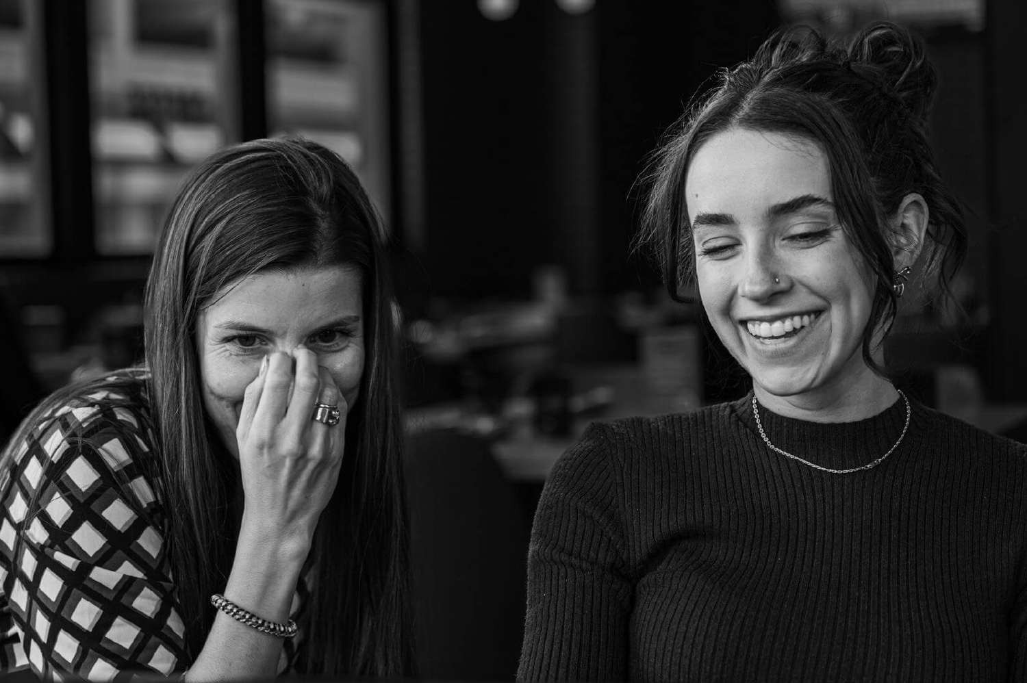 Collaboration in action—sharing ideas and laughs while making ambitious work people talk about.