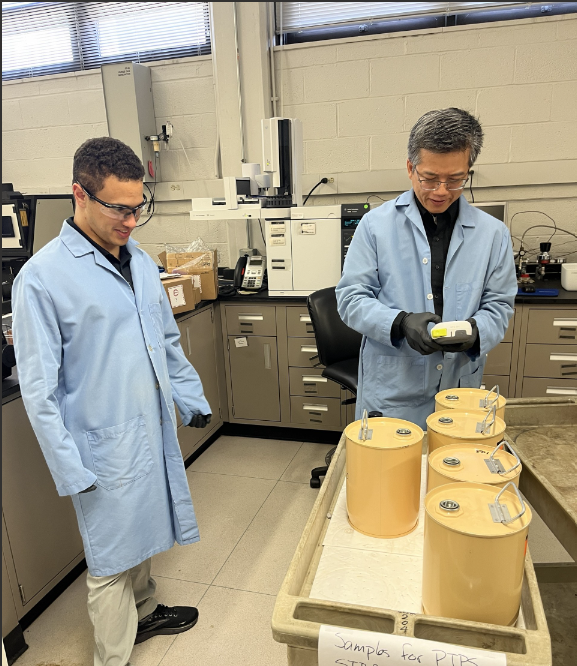 Hard at work in the lab