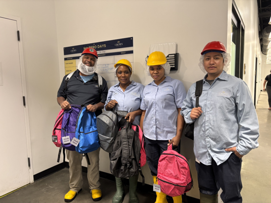 Back to School Backpacks for the children of employees.
