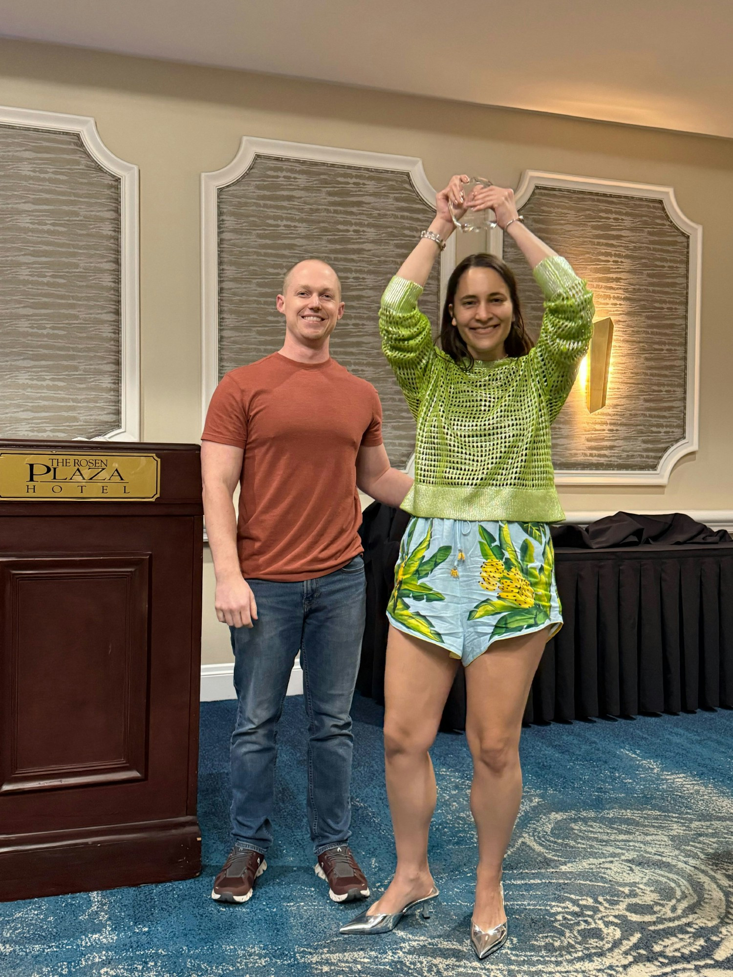 Awarding a member of our Customer Success team for outstanding work at our Sales Kick-Off. 