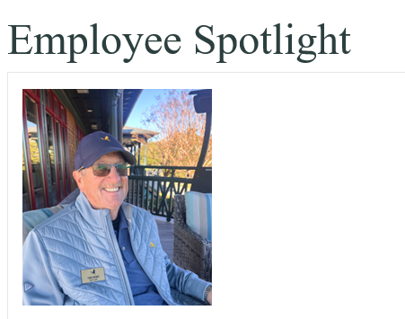 Employee Spotlight - Monthly recognition of employees by peers for outstanding service.