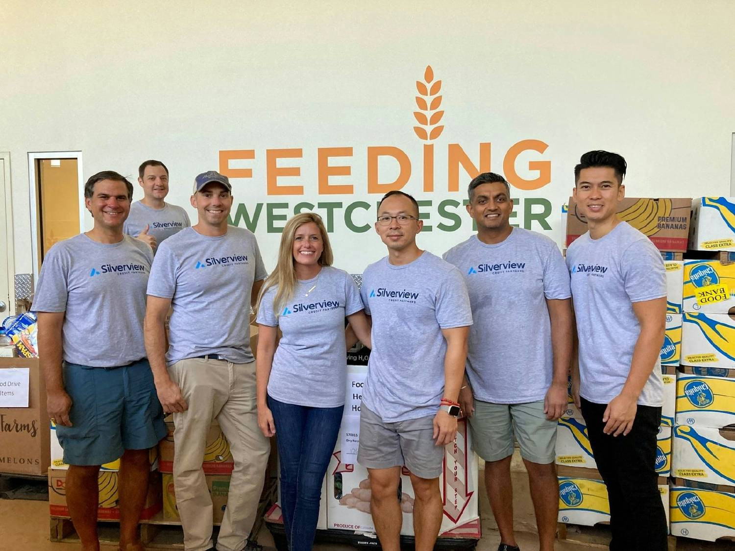 The Silverview team volunteered with Feeding Westchester to help pack 750 bags of fresh produce.