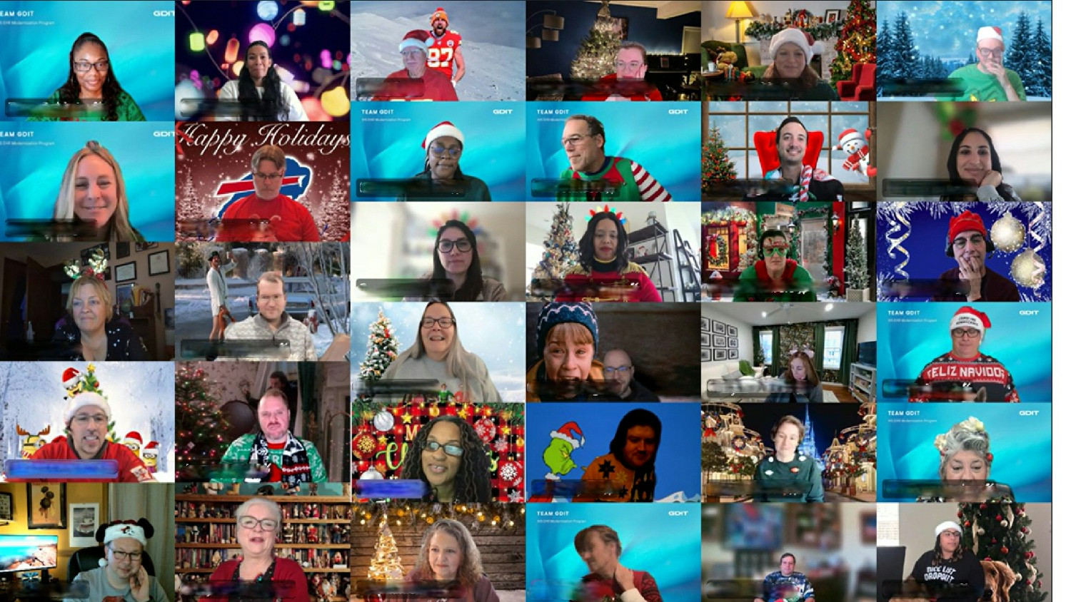 The S&P 2024 Virtual Holiday Celebration - festive backgrounds and hats were encouraged! 