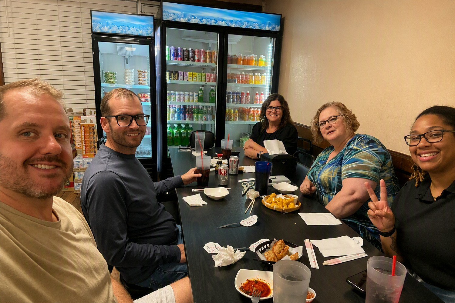 Our team sharing a meal while attending a pilot planning session in Lawton, OK