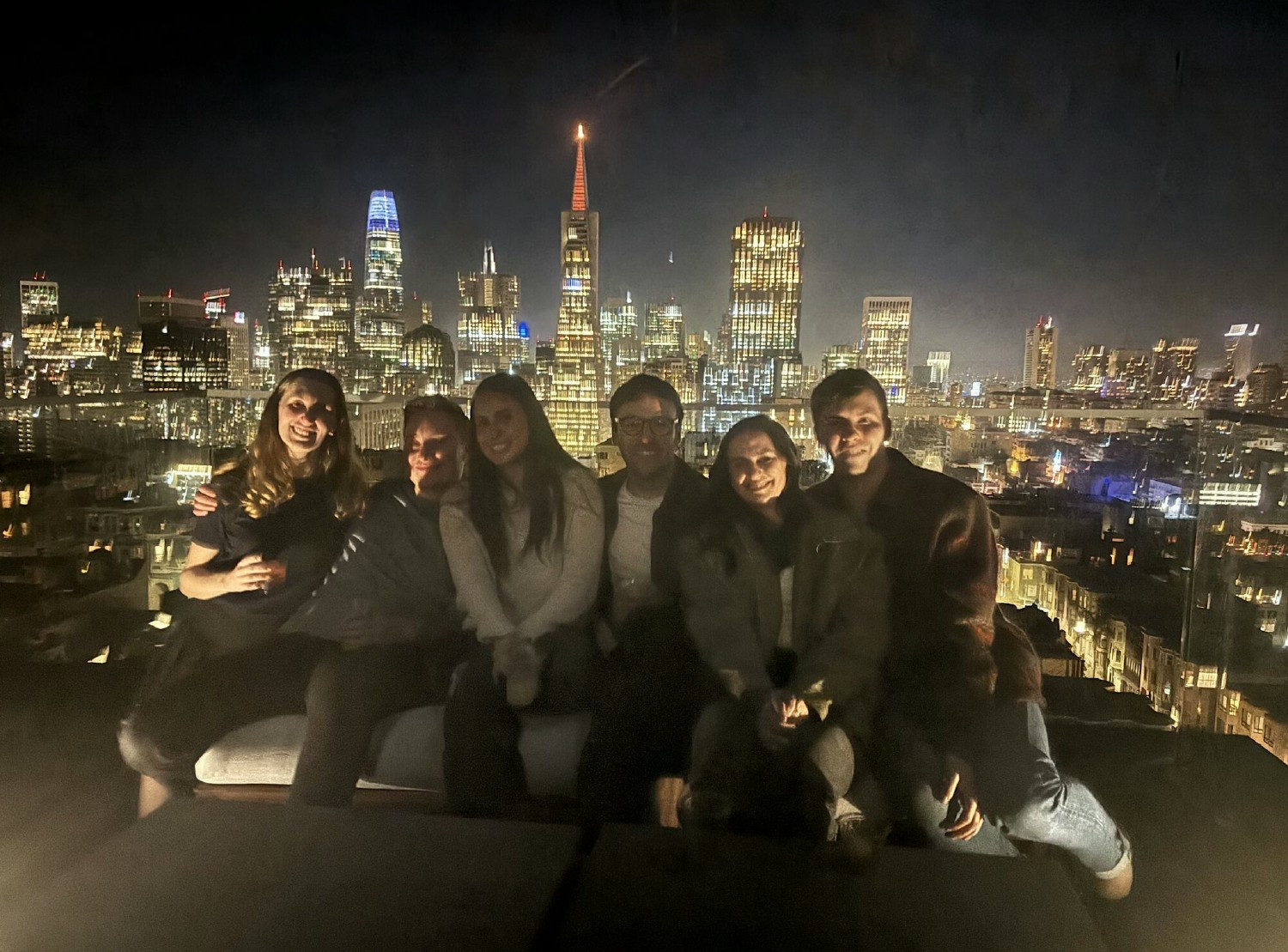 Catch a glimpse of some of our awesome Mochi teammates enjoying the night time glow of San Francisco during Happy Hour!