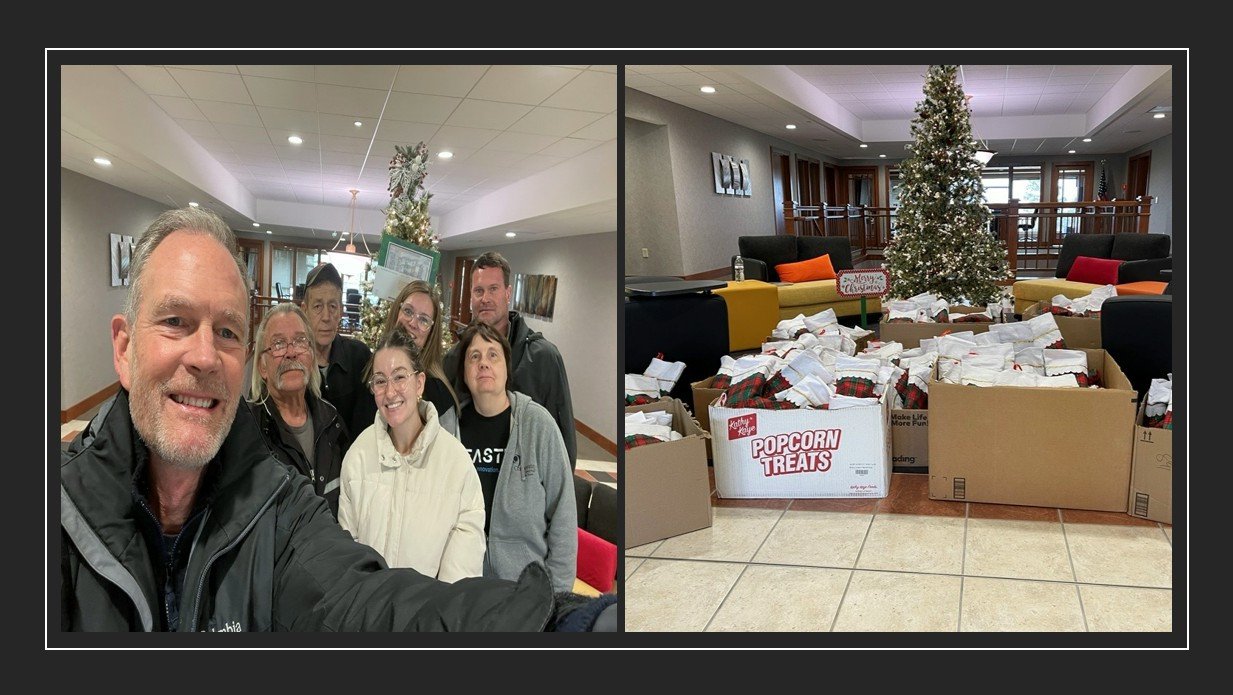 Corporate Central donated items for and stuffed over 400 stockings for veterans at the Veteran's Hospital.