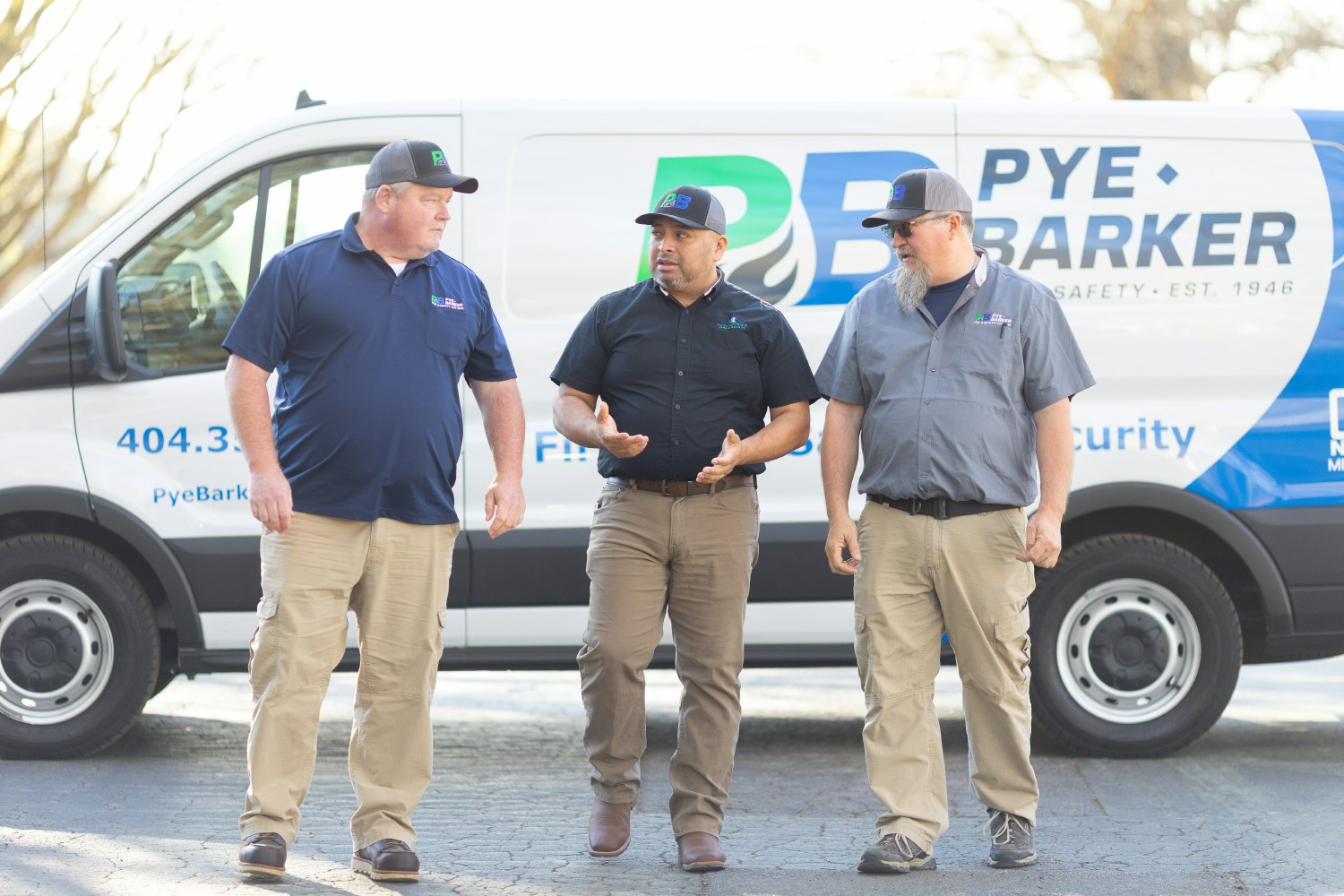 Pye-Barker Fire & Safety technicians work together to provide fire sprinklers, fire suppression and security services.