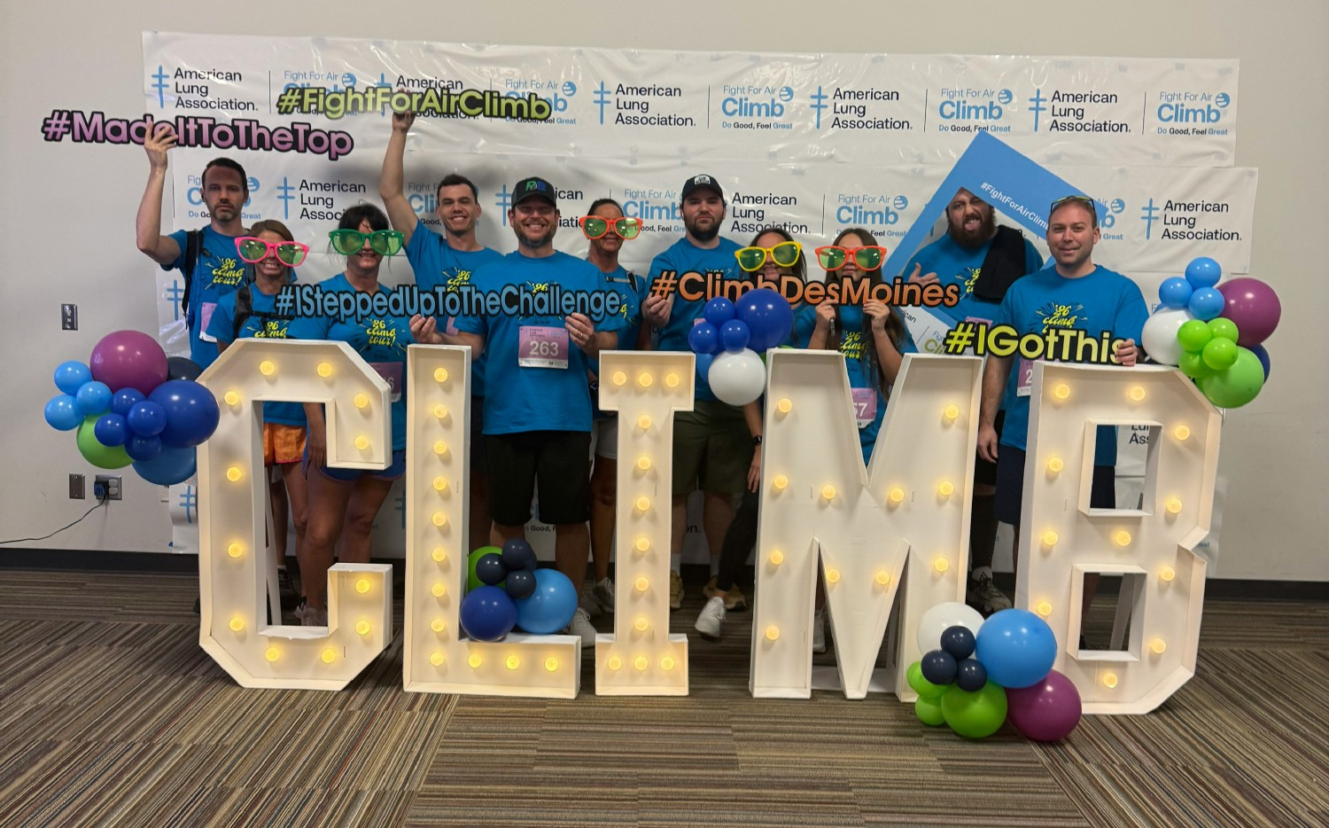 Pye-Barker team members at an American Lung Association Fight for Air Climb