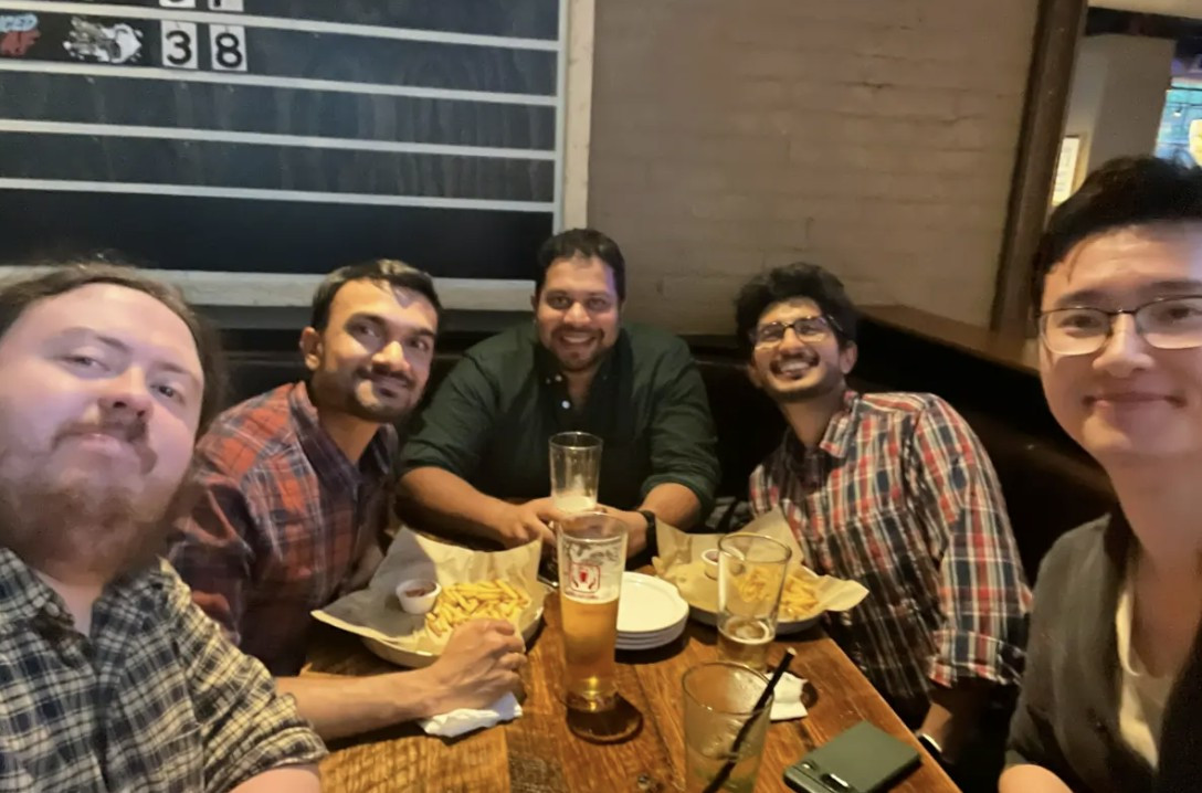 Dinner out with our early team in Toronto