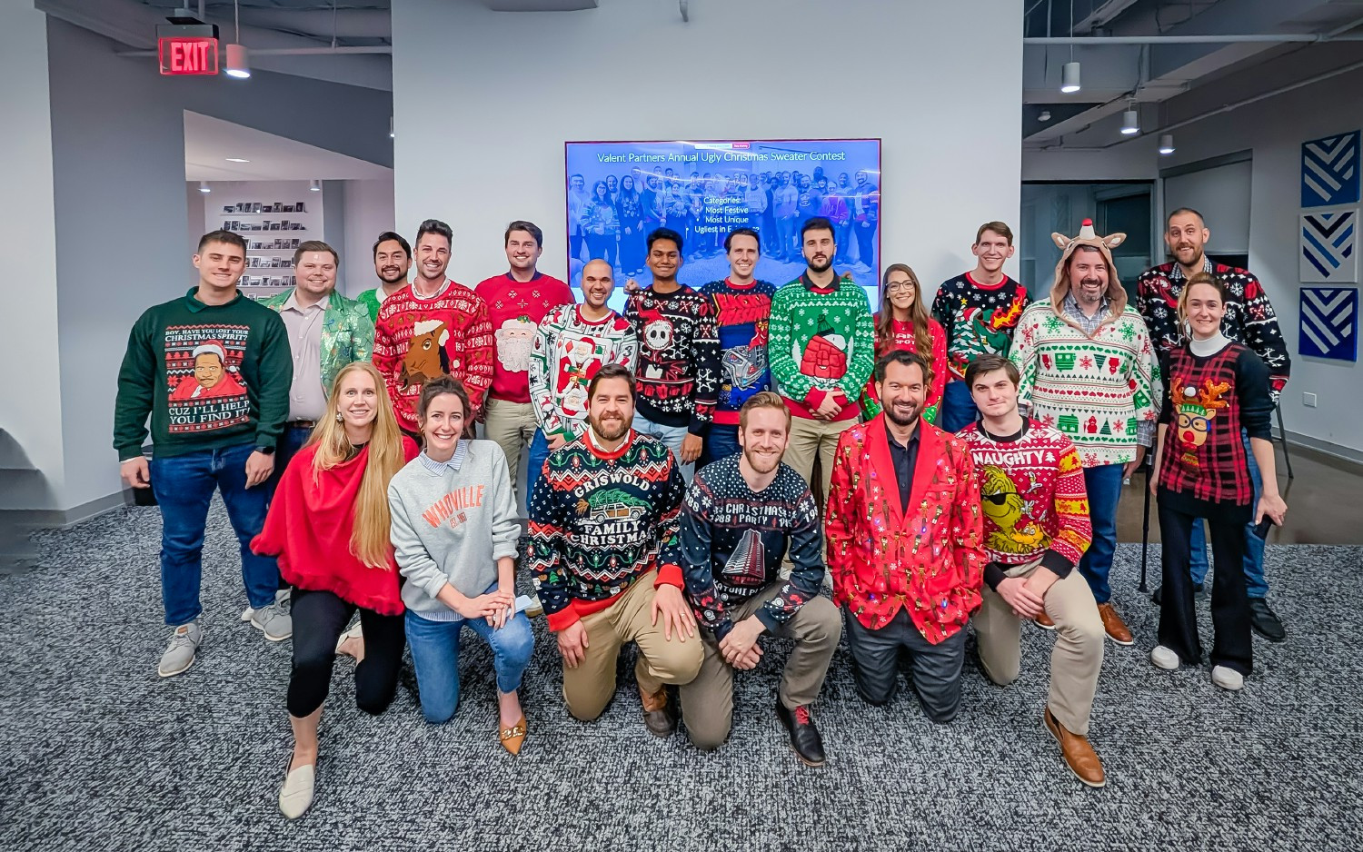 Valent employees bring serious spirit to our annual Holiday Sweater Competition
