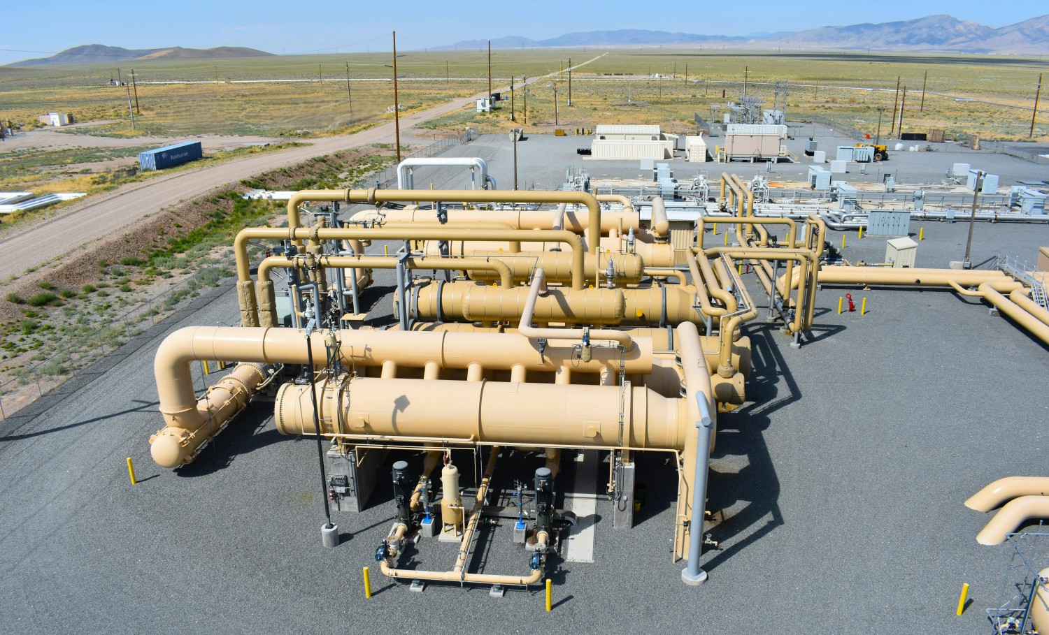 Aerial view of the Thermo geothermal facility in central Utah