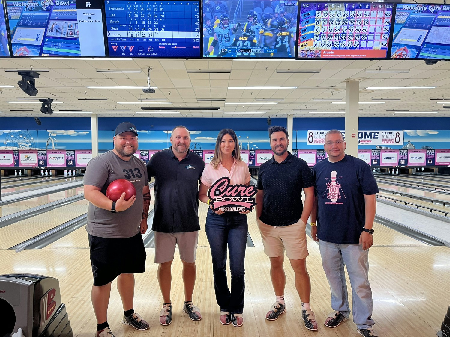 The Orlando Sports Foundation Bowling for a Cure annual charity event to raise funds for breast cancer research.