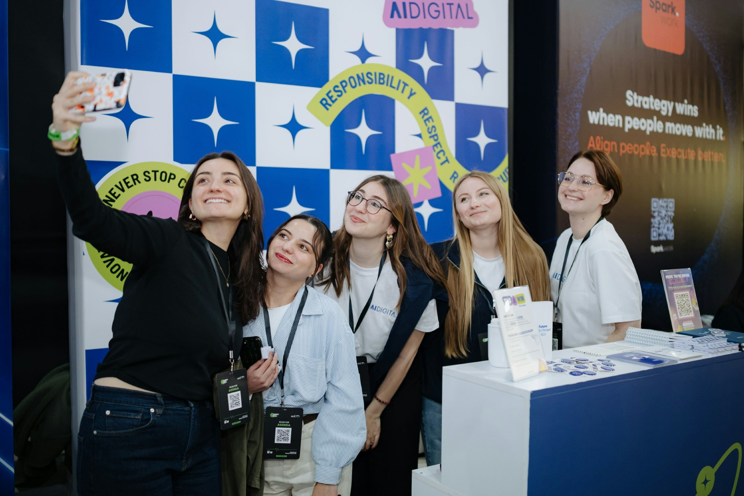Selfies at a career festival