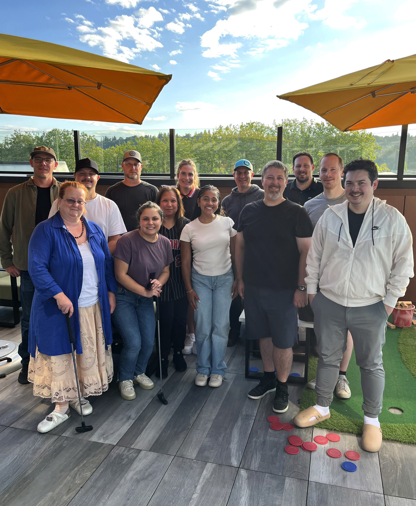 ZBeta team members are connecting at Topgolf in Seattle, blending teamwork and fun