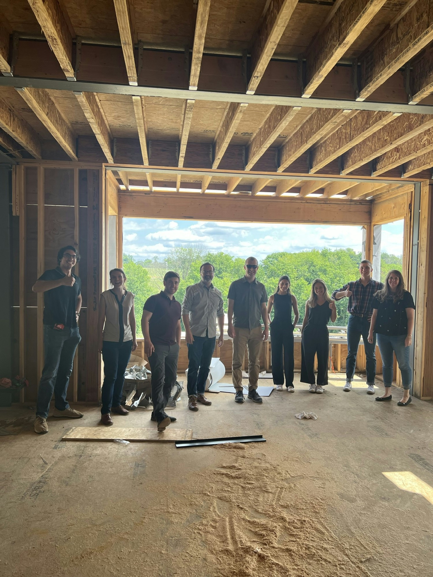 The office tours a project under construction. It's incredibly rewarding to see our drawings come to life.