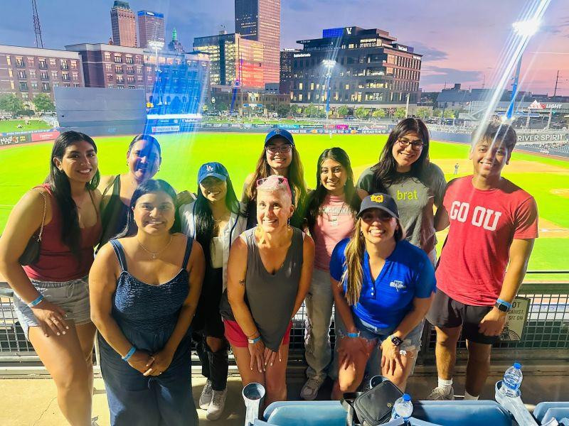 Our team cheering and celebrating on the Drillers. 
