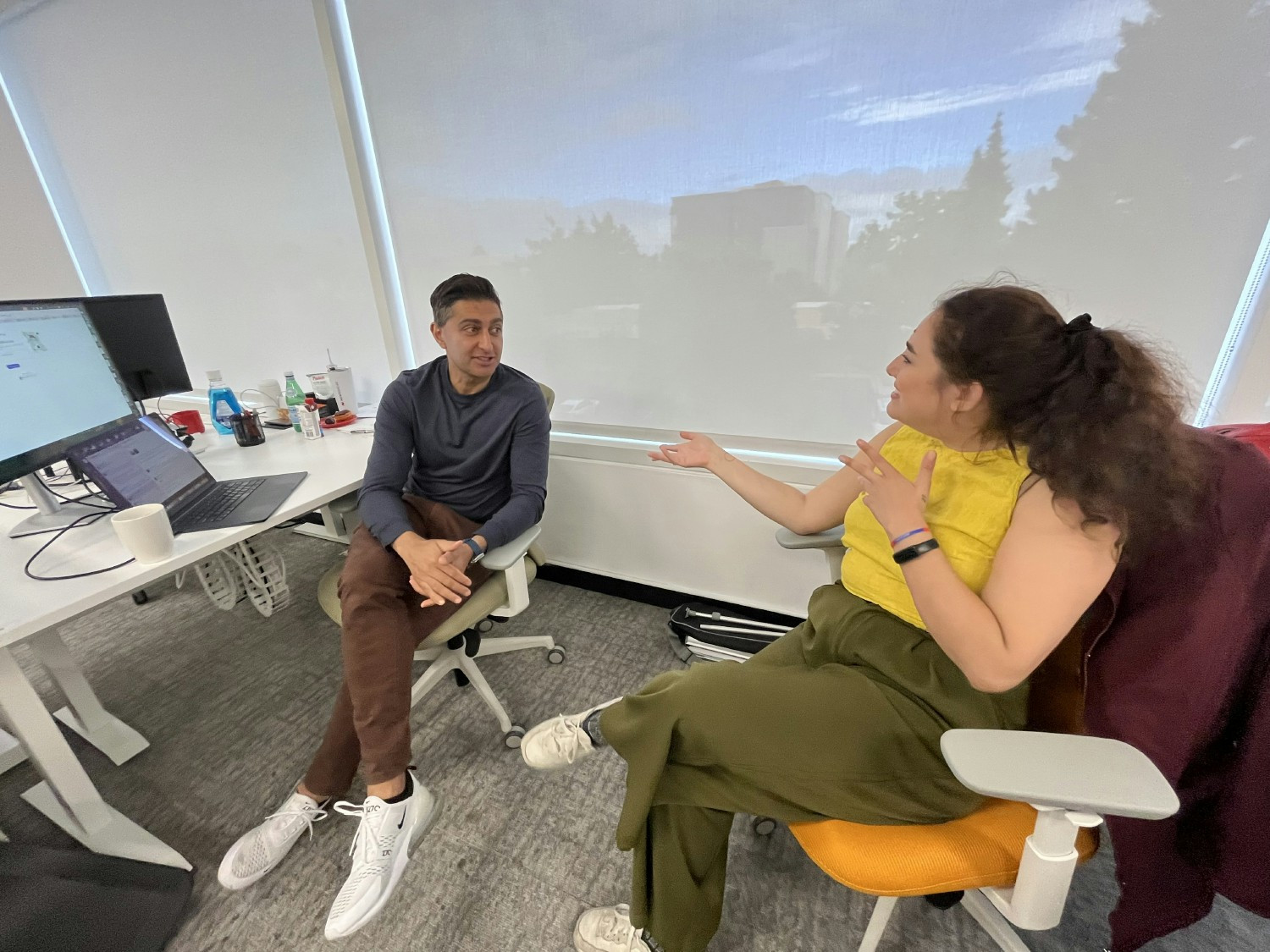 Discussions in the office.