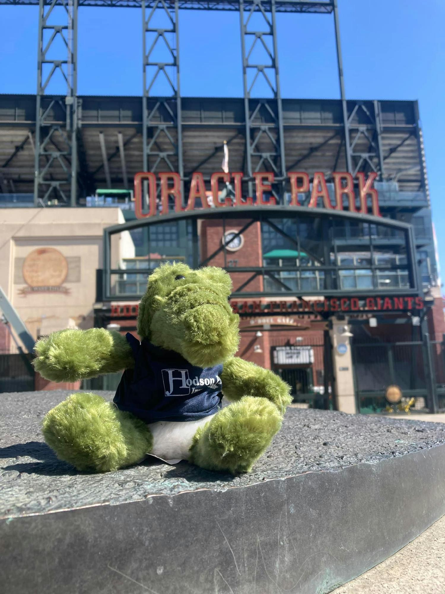 Ali the Investi-Gator is our mascot and a big part of our team. He travels the world solving investigations.