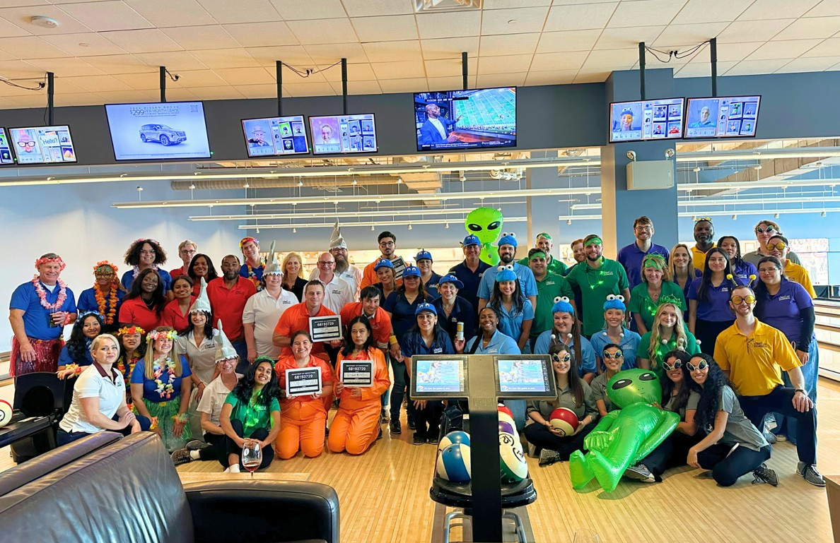 Johnson Law Group's 2nd annual team bowling competition at Pinstripes.