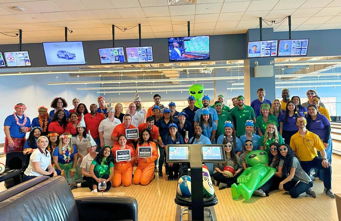 Johnson Law Group's 2nd annual team bowling competition at Pinstripes.