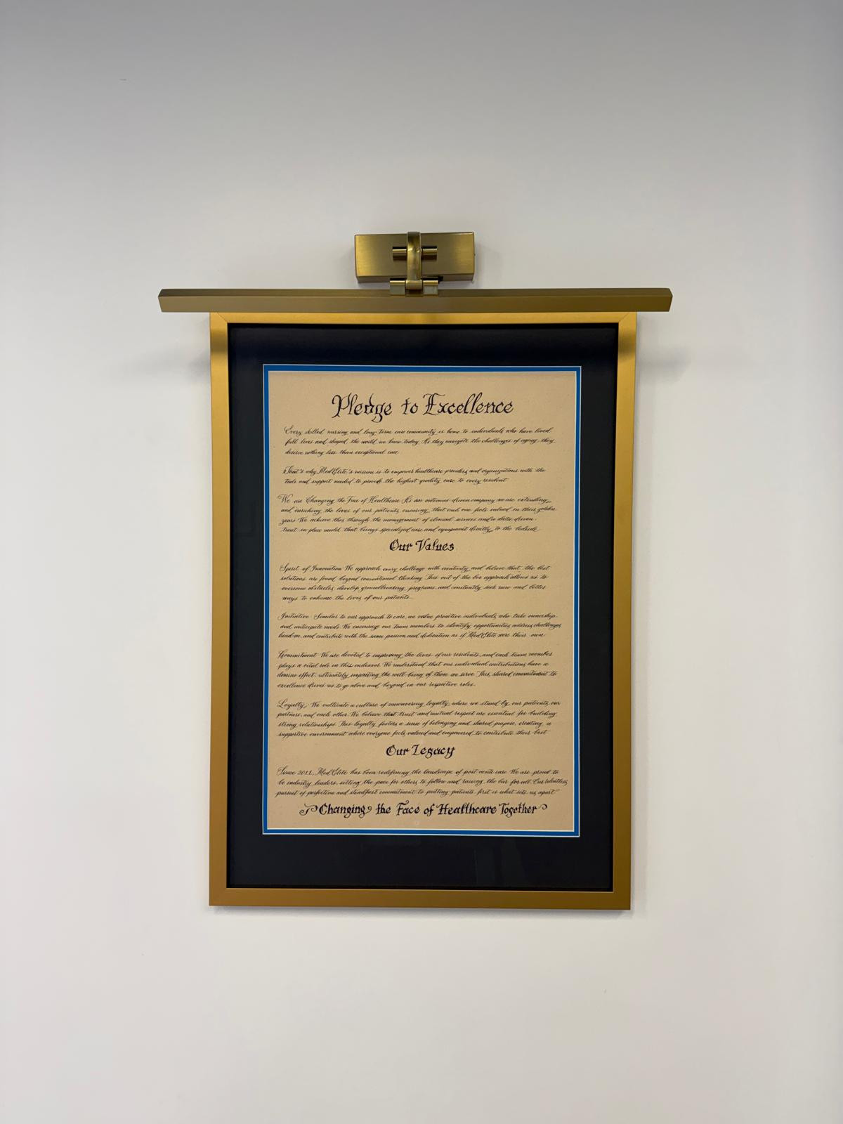 Our Pledge to Excellence that guides are mission.