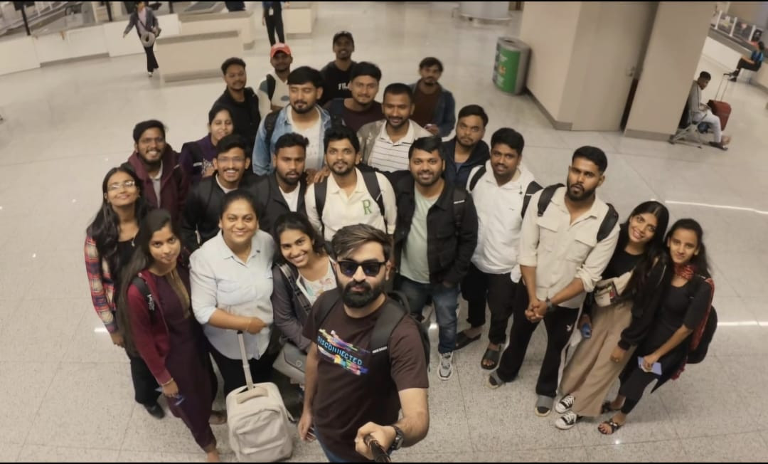 The team kicking off our annual outing to Goa before boarding our flight together.