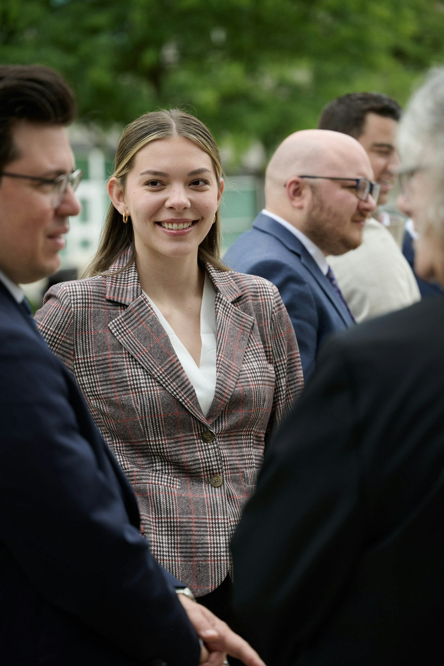 Lacie Batiste, Staff Accountant, connecting with coworkers.