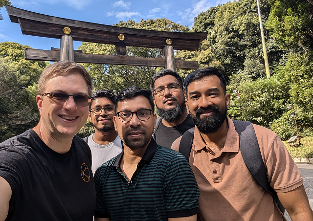 One of our Co-Founders, Jeff Gibson on the left, with some of the international team during one of our Japan trips